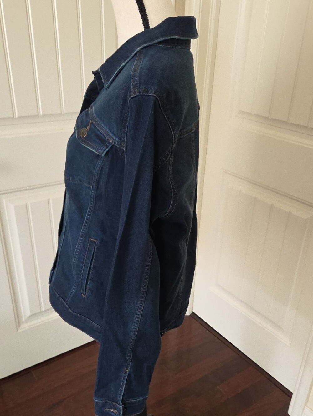 Sonoma Dark Blue Denim Jacket - Women's Button-Front Jean Coat - Picture 2 of 4